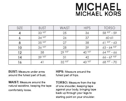 michael kors regular vs short size|michael kors swimsuit size chart.